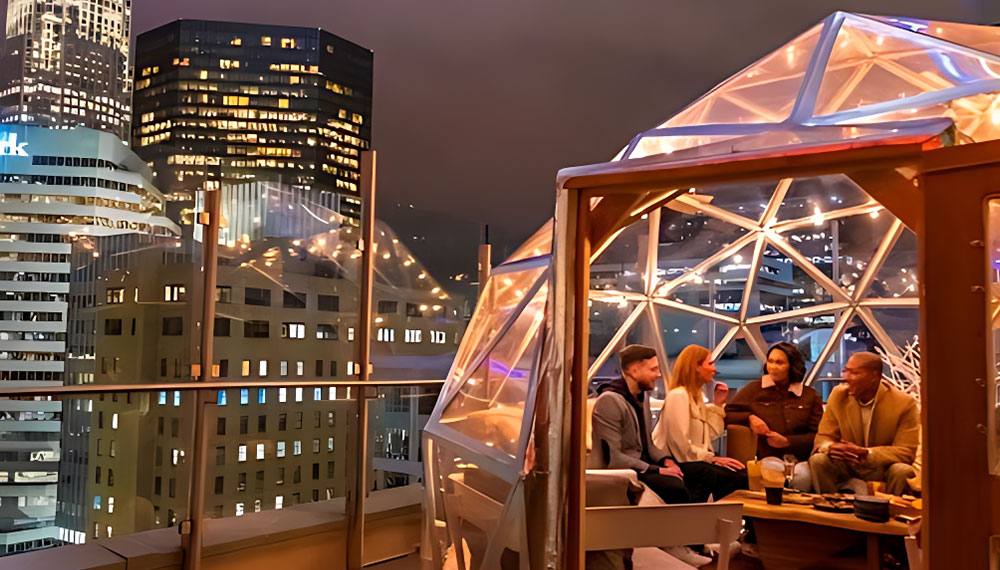 Rooftop igloos at Tryon Park