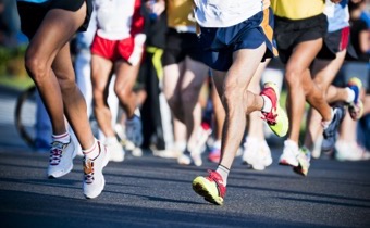 Marathon runners on the course